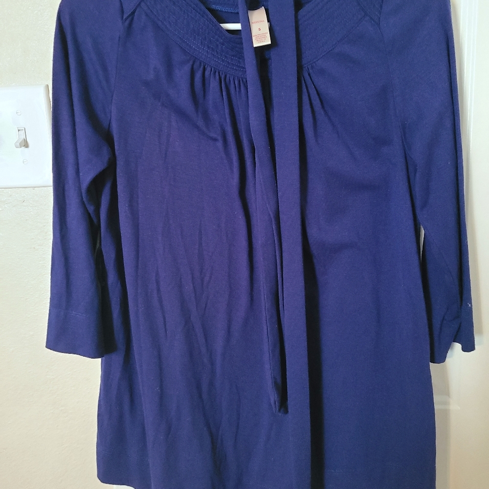 Merona navy blue 3/4 sleeve top
